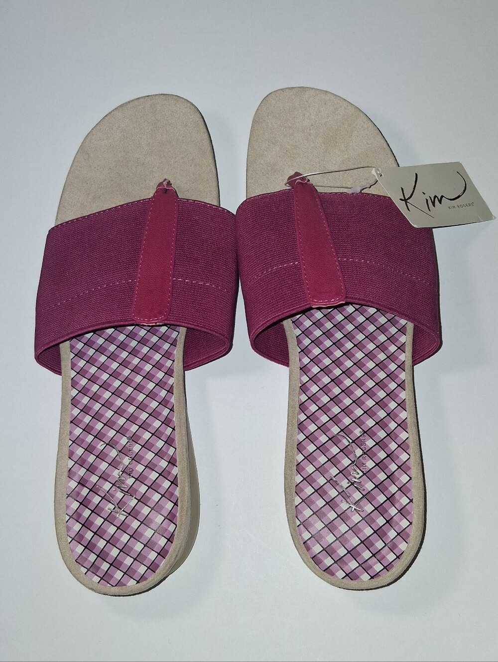 NWT Kim Rogers Women’s Pink Sandals with Patterned Footbed